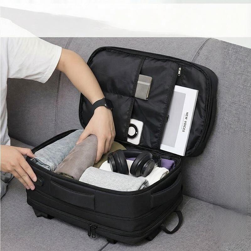 Jeep Backpack Mens Large Capacity Business Commuter Lightweight Laptop Travel Bag Fabric Men backpacks Black PP51X02407-2