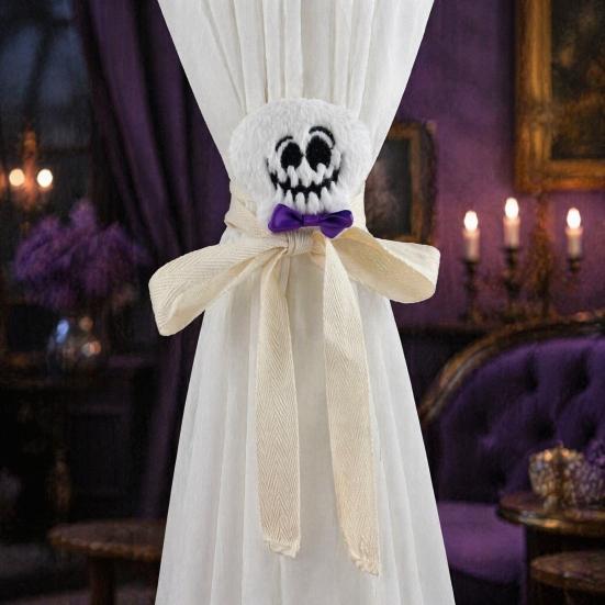 Witch Hat Curtain Holders Halloween Tiebacks, Funny Pumpkin Ghost Cartoon Window Straps, Easy to Use Fasteners Lightweight Adjustable Holdbacks