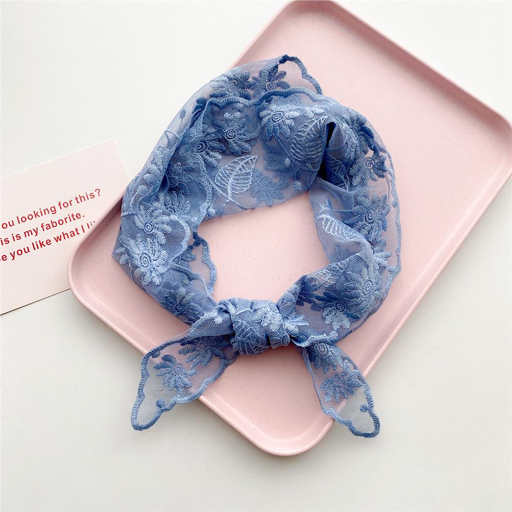 Хлопковый льняной кружевной треугольный шарф для женщин на весну, осень и лето, маленький цветочный маленький шарф, украшение на голову, тонкий стильный шелковый шарф