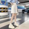 Женские розовые спортивные шорты с эластичной талией, свободного кроя, с широкими штанинами, летние