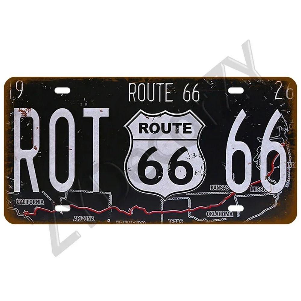 Винтажный Металлический Жестяной Знак Route 66 Машины Декор для Бара, Клуба, Шиномонтажа