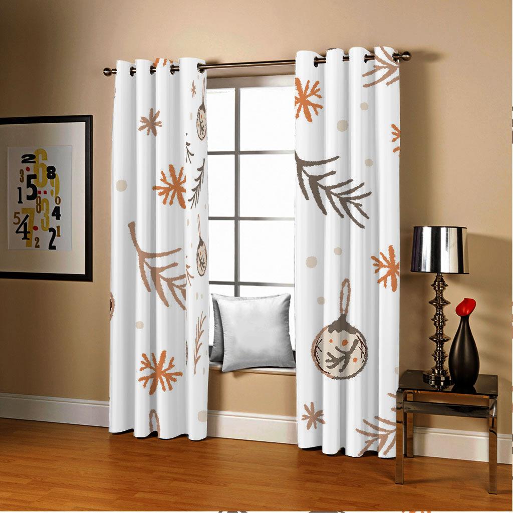 Curtains Autumn Story Plant Fallen Leaves Series Digital Printing High Density Blackout Curtains