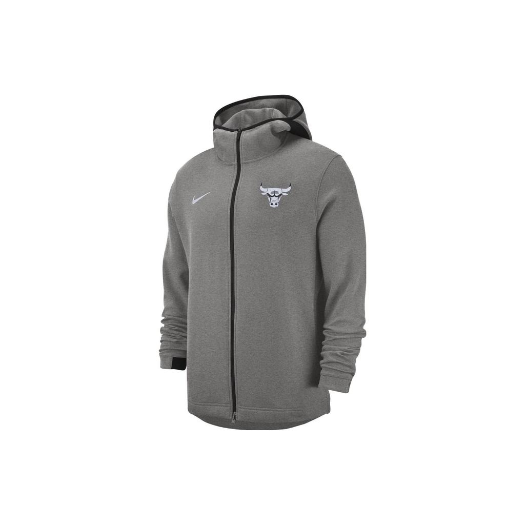 Nike NBA Chicago Bulls Logo Print Hooded Jacket Men Jacket Grey 940867-032