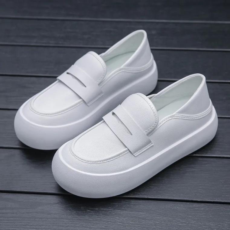 Fashion Women's Soft Sole White Breathable Non Tiring Foot Comfortable Non Slip Single Shoe Spring/summer New Casual Flat Shoes
