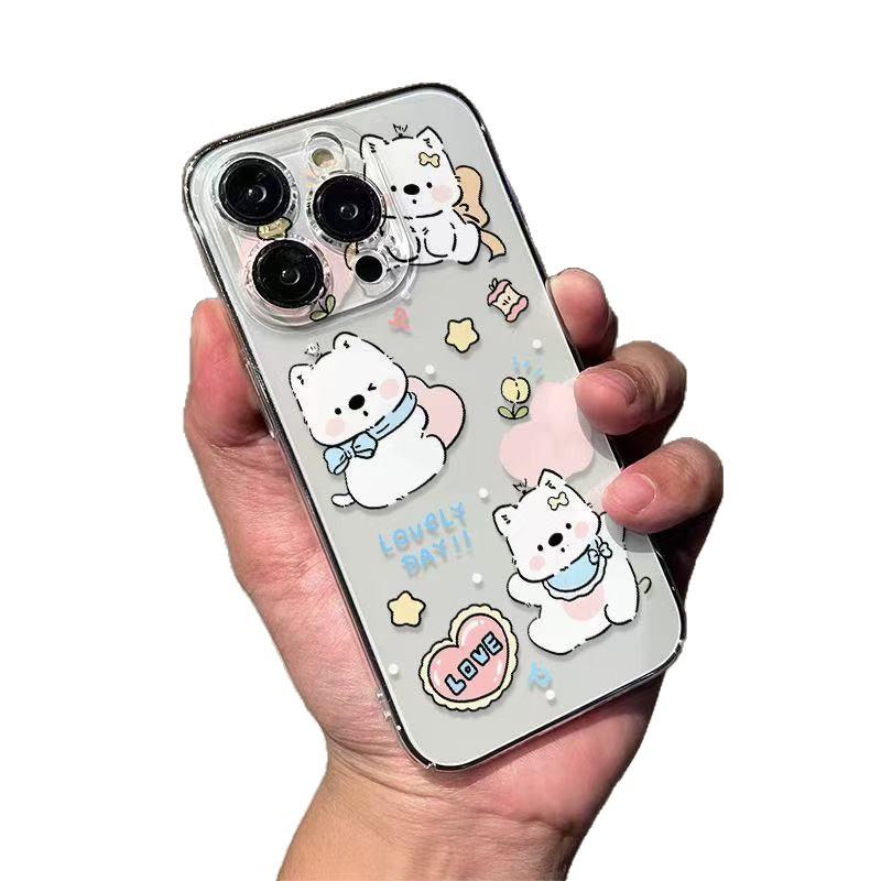 Чехол для iPhone 17 Pro Max с рисунком щенка в форме сердца, мягкий, прозрачный, милый дизайн для женщин