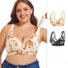 Oversized Bra European and American No Underwire Vest Style Creative Printed Front Clasp Underwear