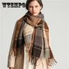 Plaid Scarf Women's Winter Warm Fashion Fringed Scarf Thickened Scarf Shawl