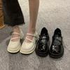 Белые туфли Мэри Джейн на платформе с толстым каблуком женские 2025 новая летняя модель с круглым носком и открытым подъемом в британском стиле, маленькие кожаные туфли женские