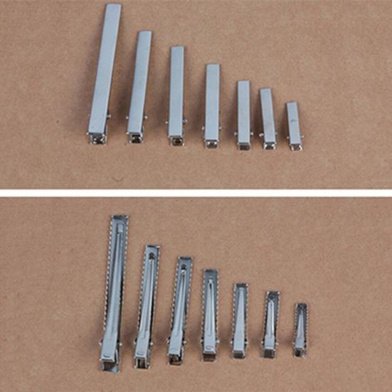 20 Pcs Flat Metal Single Prong Alligator Clips Barrette Bows DIY Hair Accessories