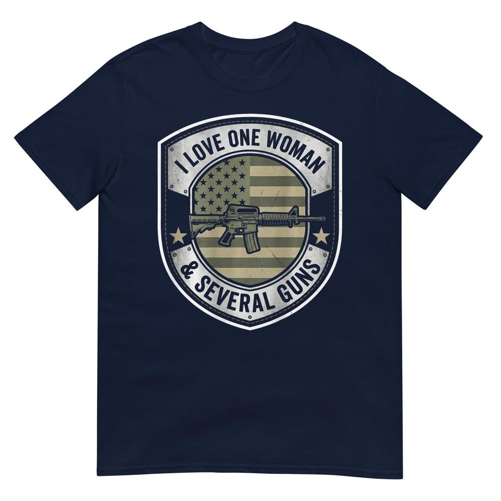 I Love One Unisex Several Guns Husband Funny Gun (On Back) Tshirt