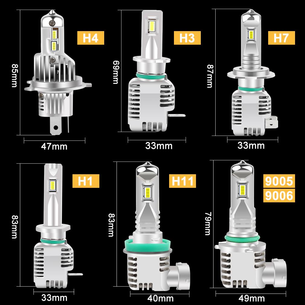 2шт H7 CSP LED H4 Беспроводные 50W 10000LM Canbus Автомобильные фары H1 H3 H11 9005 HB3 9006 HB4 Супер яркие фары дальнего/ближнего света для мотоциклов Противотуманные фары 6000K Белый