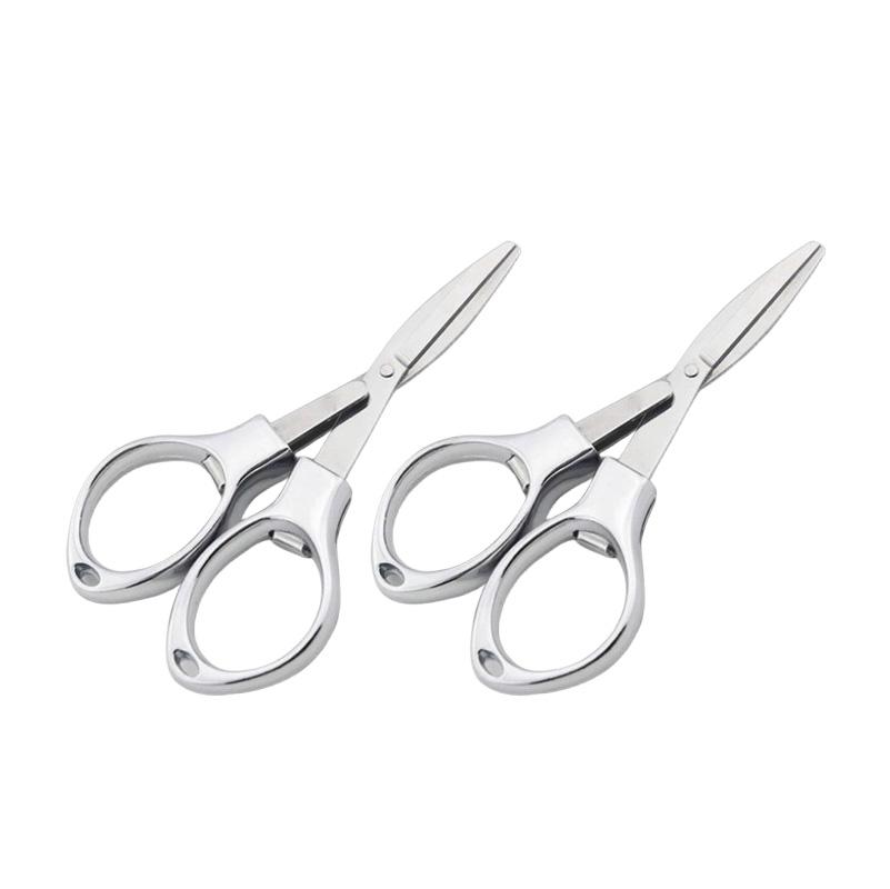 1~4PCS Stainless Steel Anti-Rust Portable Folding Scissors Glasses Shaped Mini Shear Fishing Scissor for Home and Travel Camping