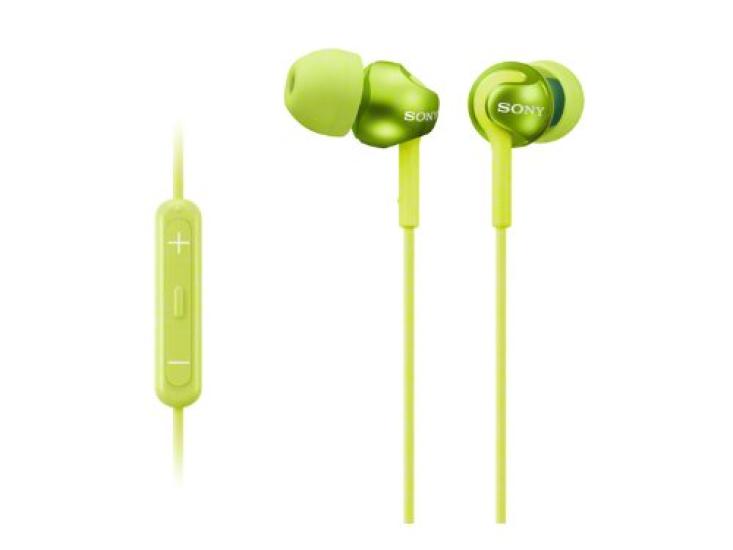 Sony Earphones with Remote and Mic for Lime In-Ear iPhone/iPod/iPad, Green, MDR-EX110IP/G