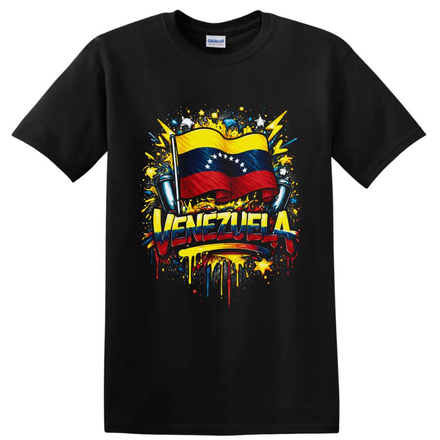 Venezuela Flag T Shirt National Patriotic Graffiti Art Latin Heritage Culture