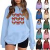 Women's Fashion Long Sleeve Loose Bowknot Printed Round Neck Sweatshirt