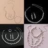 Fashion Bridal Jewelry Set With Waterdrop Crystal Necklaces And Earrings For Women