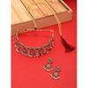 ZAVERI PEARLS Gold Tone Traditional Temple Choker Necklace Set For Women