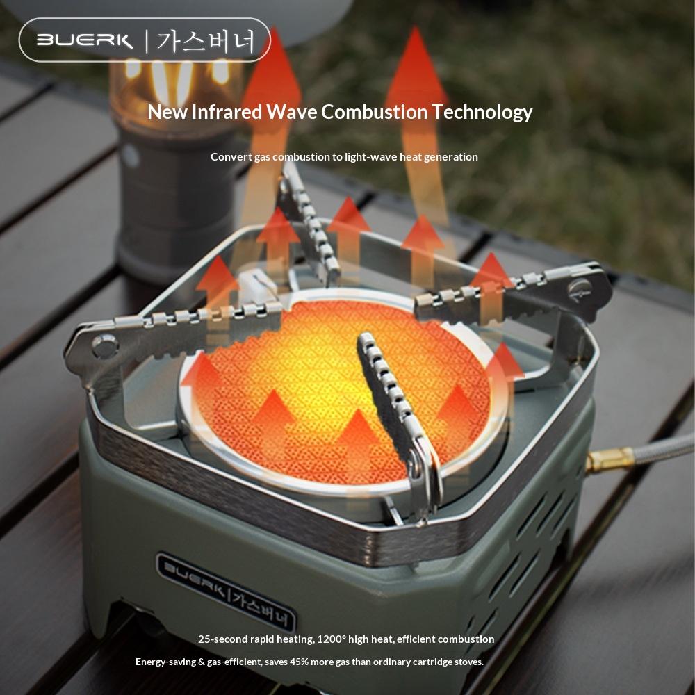 Bubik Large Firepower Windproof Energy-Saving Outdoor Camping Infrared Butane Split Cassette Burner with Ignition