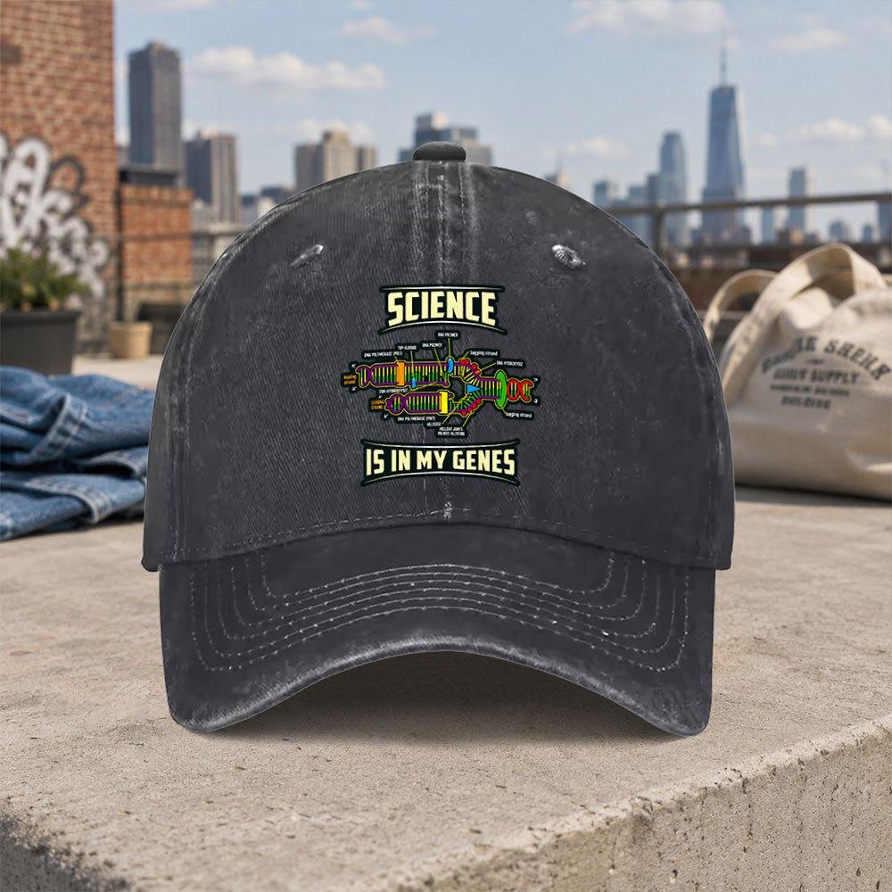 DNA Science Gene Baseball Cap Lightweight Foldable Hook Loop Hat with Curved Brim Unisex for Unisex Women
