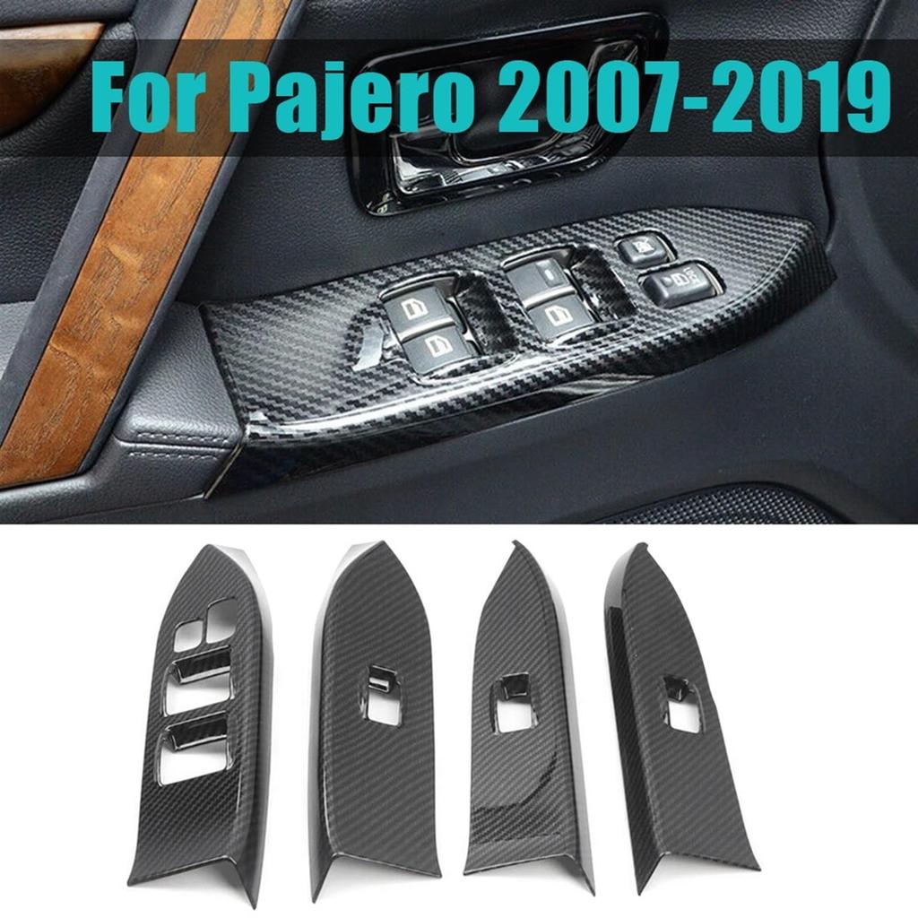 Compatible with Mitsubishi Pajero 2007-2019 Car Interior Window Lift Switch Button Panel Cover Trim Frame Accessories Decoration