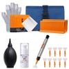 Concept Camera Cleaning Kit Set Camera Cleaning Supplies 15ml Cleaner Lens Pen Blower Cloth Full Size Sensor Swab Gloves Storage Pouch Maintenance
