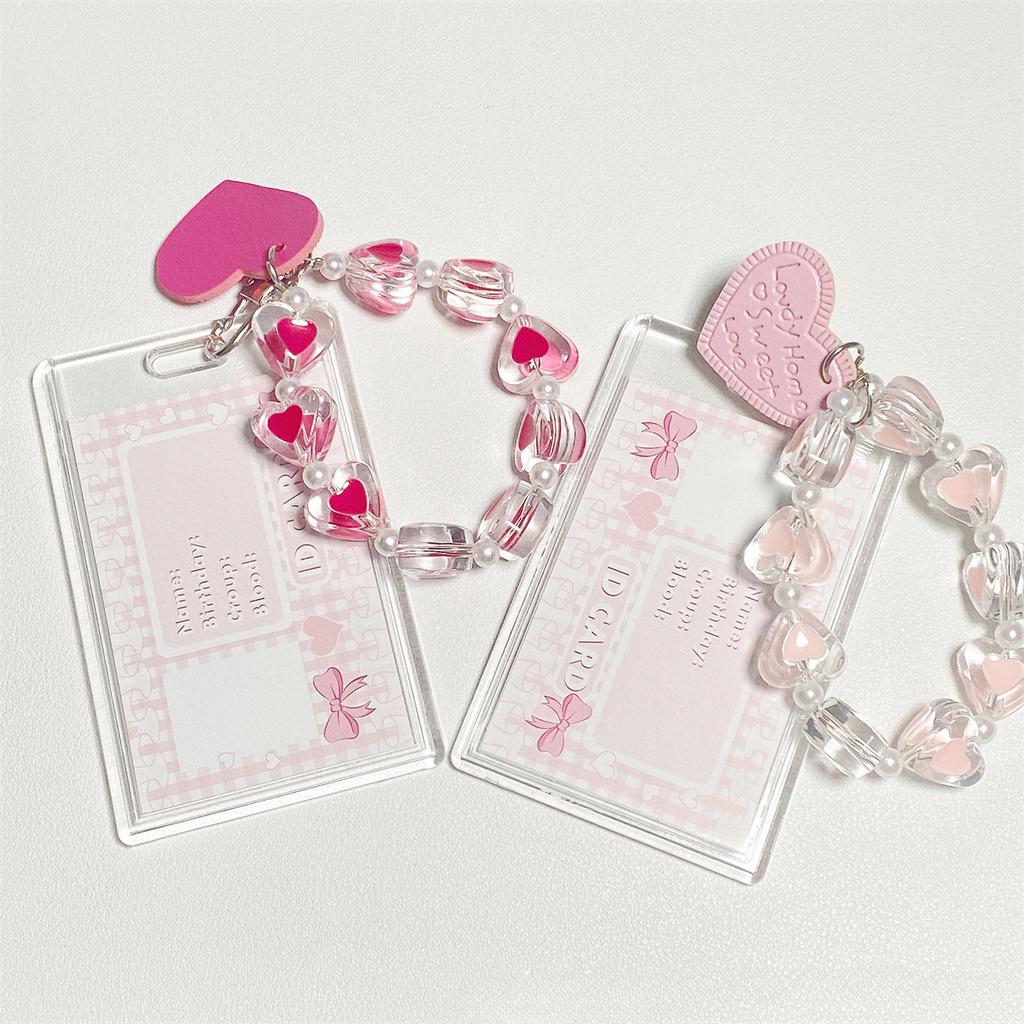 Kawaii 3-дюймовый держатель для фотокарт Kpop, акриловый кристалл, кредитный ID, держатель для фотобанковской карты, защитный чехол для автобусной карты, подвеска-брелок