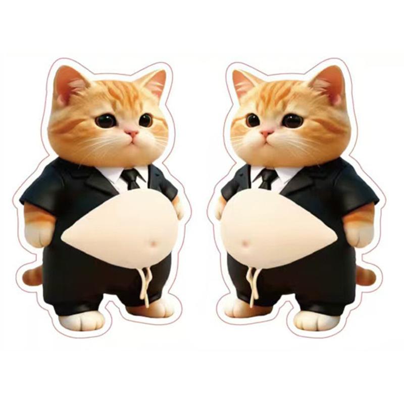 2Pcs 3D Belly Pinching Stickers Creative Cartoon Anti-Collision Car Decoration Stickers Pp Butt Sticker Shiba Inu Dog Decoration