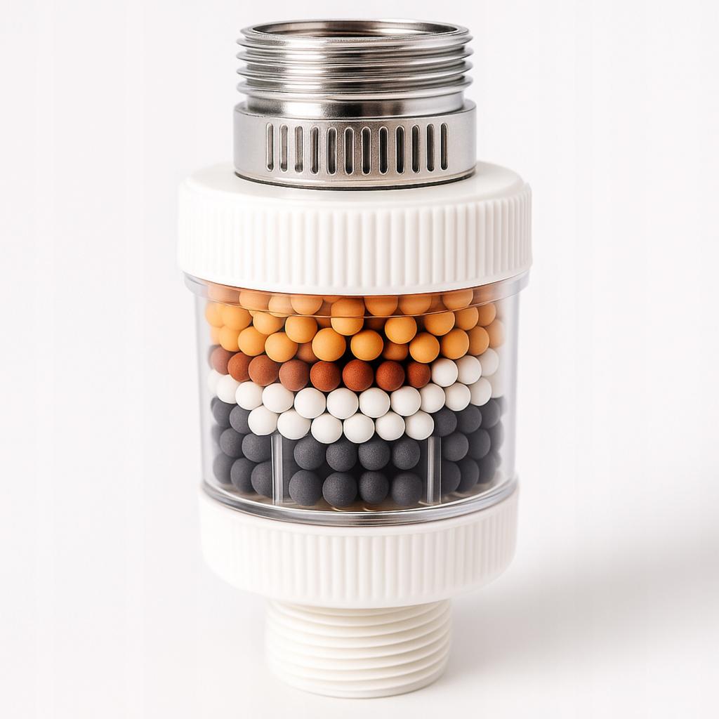 Water Filter For Faucet With Rotating Balls Removes Metal Contaminants