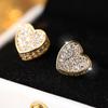 Роскошные серьги-гвоздики в форме сердца для женщин, эффектные милые серьги золотого цвета для пирсинга, женские свадебные украшения в подарок