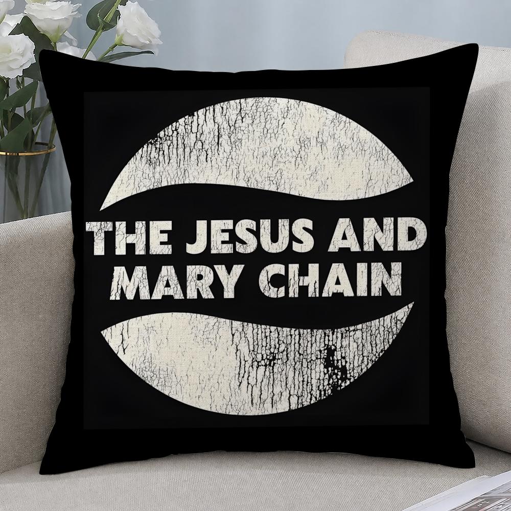Band The Jesus and Mary Chain Cushion Cover Cushion Covers Natural Linen Breathable Sofa Bedroom Decor Pillowcase