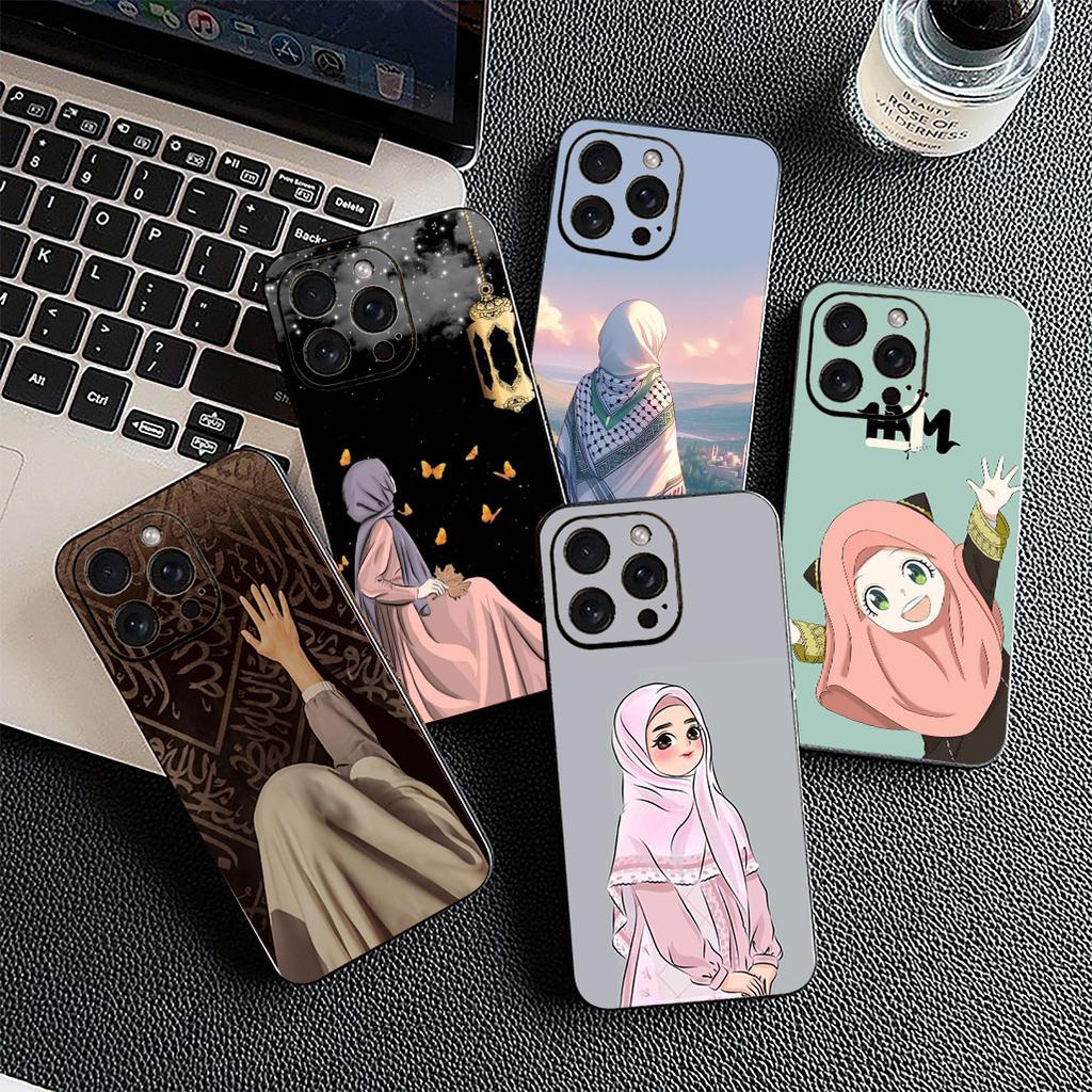 Cover for Apple iPhone 12 13 Pro XS Max Mini ProMax X XR Air 13Pro Casing Phone Case Arabic islamic muslim Muslimah Girl