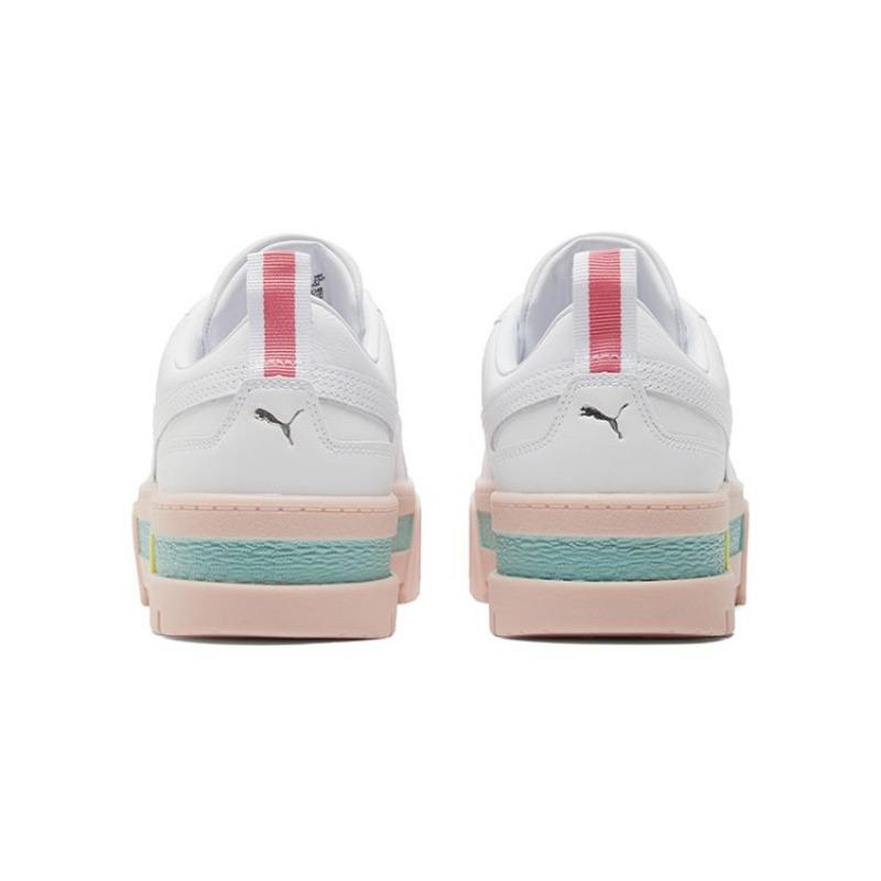 PUMA Mayze Pop Women Low Skate Shoes White Lotus Pink 381889-01