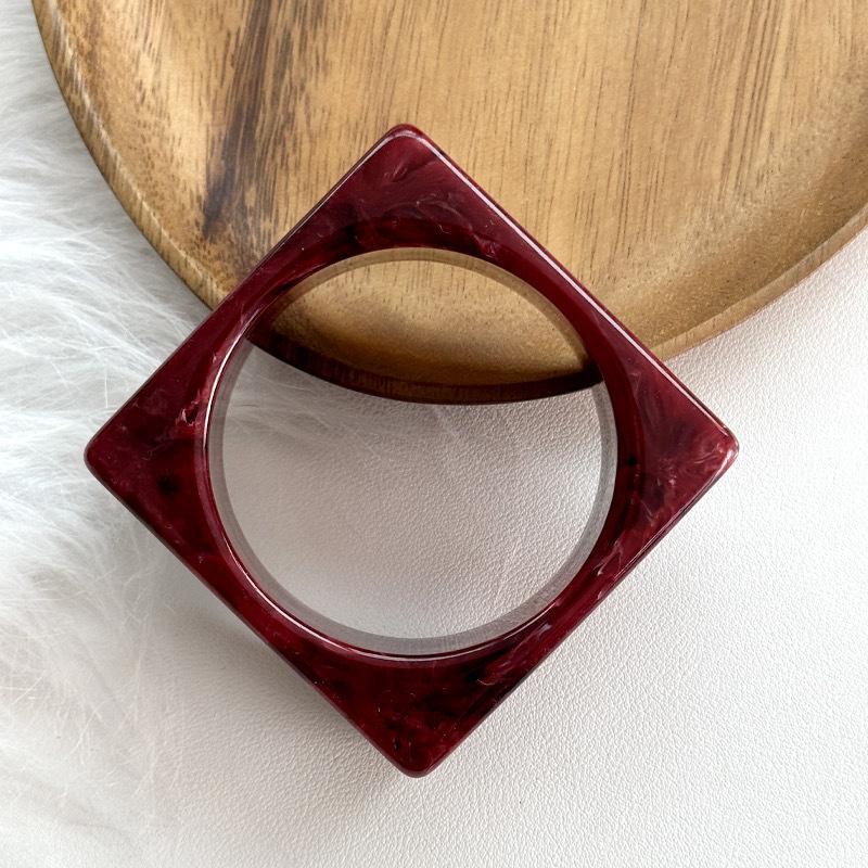 Square Triangle Chunky Bracelets Irregular Retro Hand Ring Exaggerated Resin Bangles Girls Gift