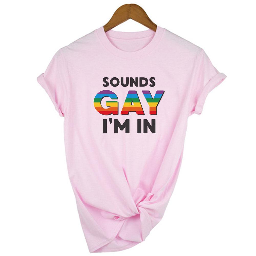 Sounds Gay I M In Lgbt Women Shirt Love Win Casual Shirts Print Lesbian Love