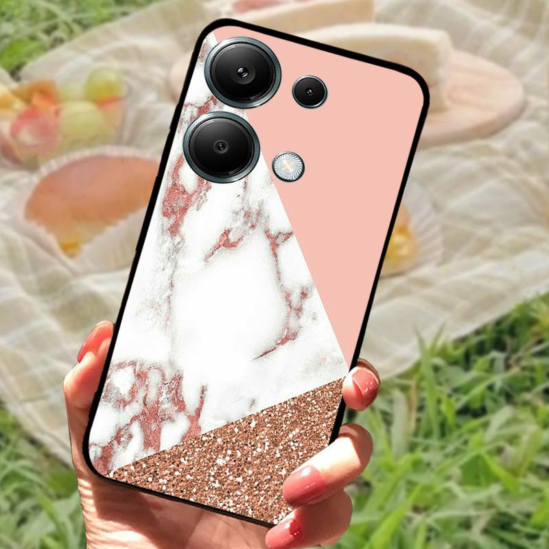 Чехол для Poco M6 Pro 4G Чехол Poco M6 4G Силиконовый Мягкий Мраморный Бампер Coque для Xiaomi Poco F6 Redmi Turbo 3 5G Защитные Fundas