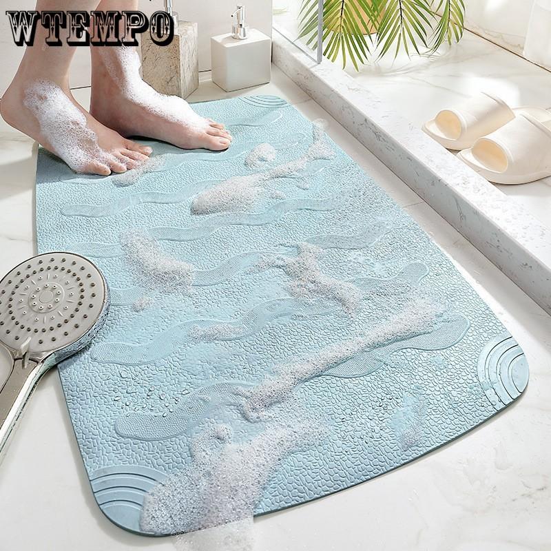 WTEMPO 1PC 45*75CM Household Bathroom TPE Non Slip Mats Hotel Bathroom Floor Mats Soft Bathtub Mats Toilet Shower Foot Mats