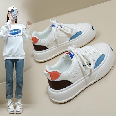 Белые туфли для женщин, новые осенние студенческие универсальные повседневные кроссовки в корейском стиле, модные кроссовки на толстой подошве K1713