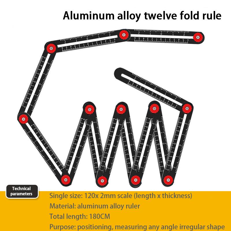 Шестикратная многократная универсальная линейка, многофункциональная складная линейка для перфорации, локатор отверстий в плитке