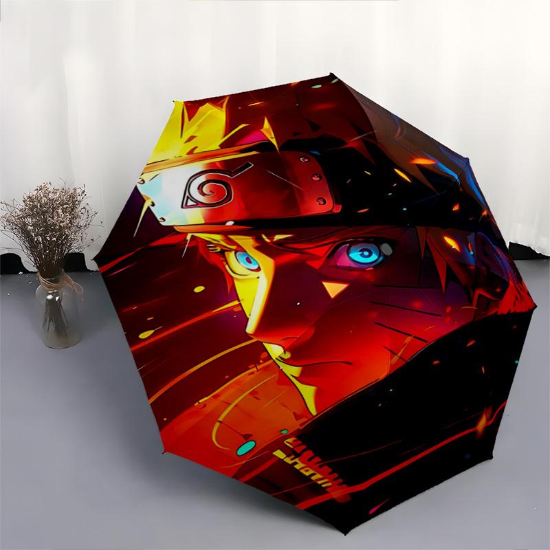 1pc Uzumaki Naruto Pattern Automatic Umbrella is Fashionable and Good-Looking, Suitable for Travel and Daily Use.J104