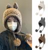 Korean Y2k Knitted Hat New Design Ear Protection Hat Winter Rabbit Ear Knit Hat Women