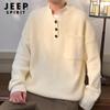 JEEP SPIRIT Men's Stand-Collar Pullover Sweater