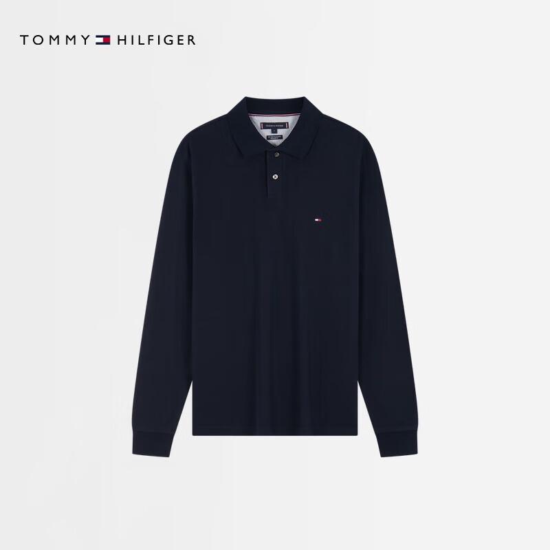 Tommy Hilfiger Мужская классическая рубашка-поло с длинным рукавом 1985
