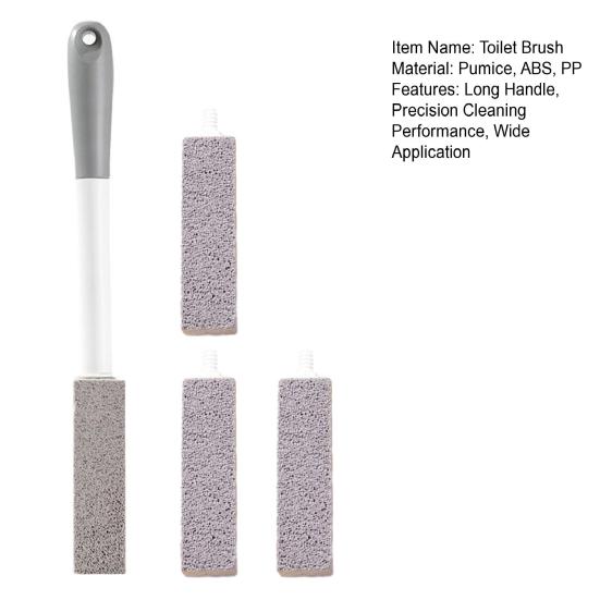Набор ершиков для унитаза Yousheng с пемзой, инструмент для чистки туалета с длинной ручкой и 1 ручкой, 4 пемзовых камня, средство для удаления пятен в ванной