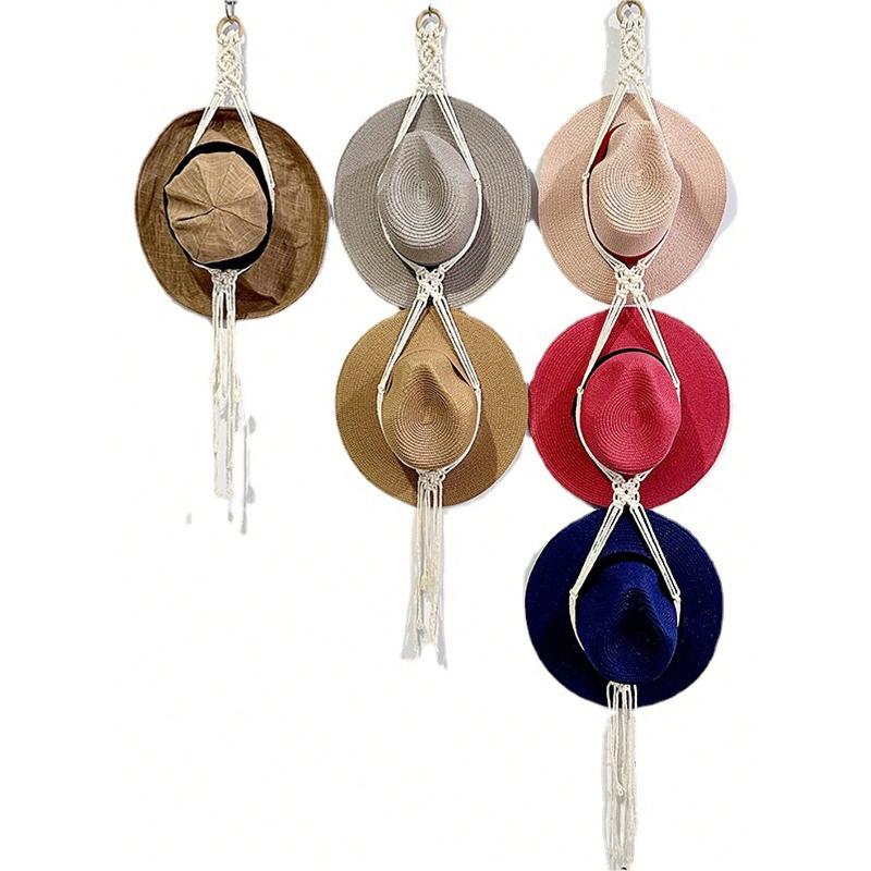 1 шт./1 комплект Макраме Деревянная Подставка для Шляп Плетеная Подставка для Шляп Ручной Работы Органайзер для Шляп Настенные Полки Подставка для Ковбойских Шляп для Бейсбола Общежития Кабинета Над Дверью