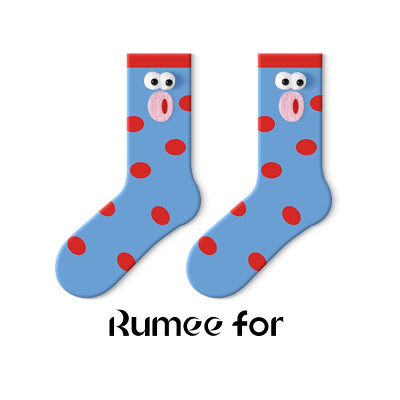 Deer Mi Женские милые забавные гольфы до середины икры - Коллекция весна/осень 2025, Бесшовный дизайн сделай сам