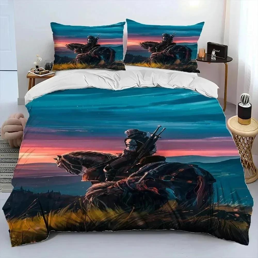 3D The W-Witcher Game cartoon Comfortable Duvet Quilt Cover Pillowcase Bedding Set Children Bedroom Decoration Home Textile