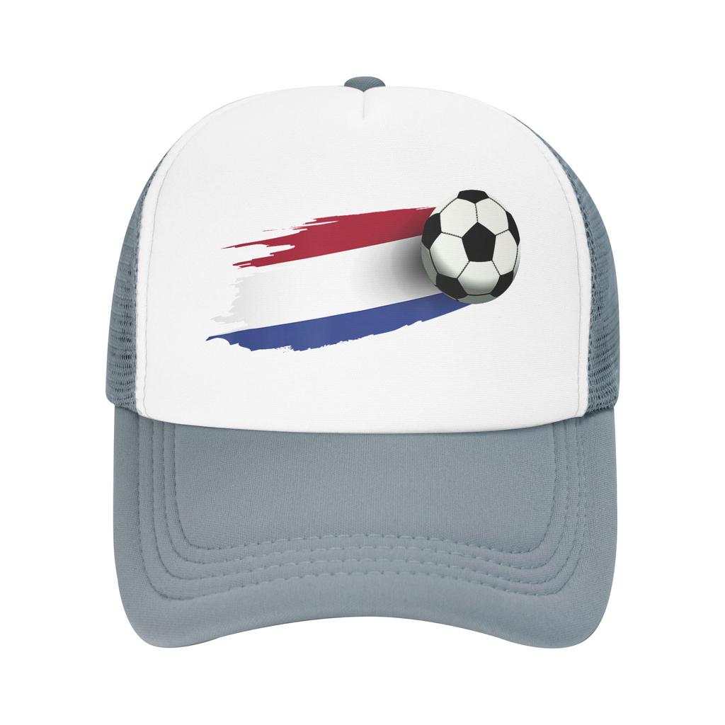 Netherlands Flag Soccer Ball Mesh Baseball Cap Adult Hip-Hop Sun Hats Dad Hat Breathable Summer Trucker Hats