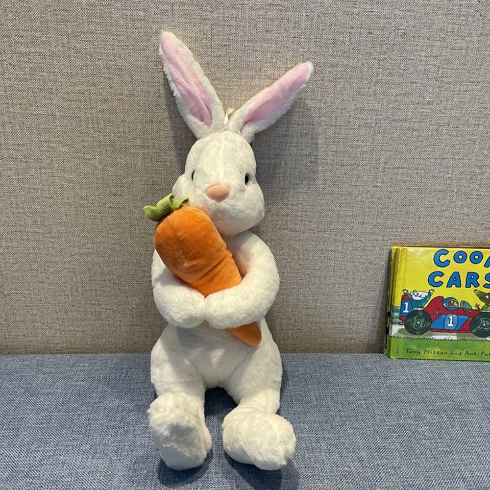 New Gifts For Kids Easter Day Sitting Bunny Hugging Carrot Simulated Rabbit Doll