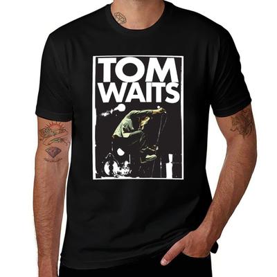 Ретро футболка Tom Waits печатные футболки для мужчины мужская футболка дизайнерская футболка для мужчины 100% хлопок футболка