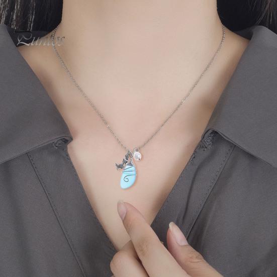 Ожерелье с подвеской, регулируемое, износостойкое, декоративное с подвеской, антикоррозийное украшение на шею, устойчивое к выцветанию, пляжное ожерелье из проволочной обмотки для женщин